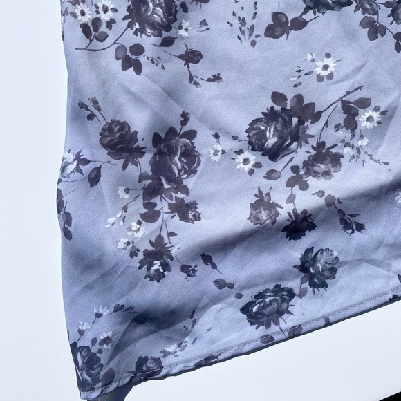 Vintage Rũby grey floral print sheer strap dress Women's size Small - Picture 2 of 7
